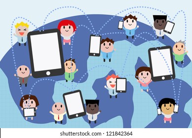 Social media network concept , vector