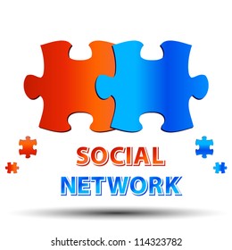 Social media network connection concept on a white background