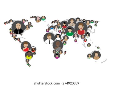 Social media network, connection concept, business concept, avatar set