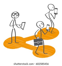 social media network connection vector illustration