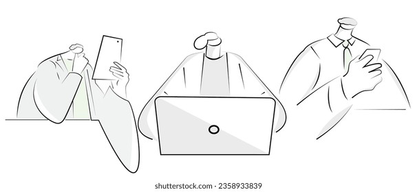 The Social media network. Social contacts of people , Connected symbols for digital, interactive, communicative concepts. Vector illustration