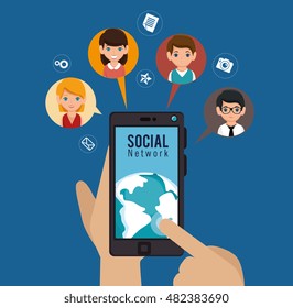 social media network globe isolated