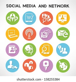 social media and network icons set