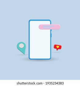 Social Media Network Icons With Smartphone 3d Vector Illustration. 3d Abstract, Trendy Design Social Media With Pastel Color Background