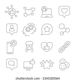 Social media and social network icons. Vector icons set. Editable Stroke. EPS 10