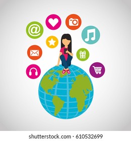 social media network icons vector illustration design