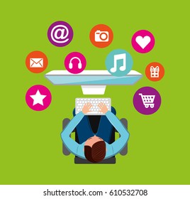 social media network icons vector illustration design