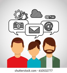 social media network icons vector illustration design