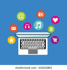 social media network icons vector illustration design
