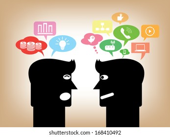 Social Media Network Illustration, Vector, Icon 
