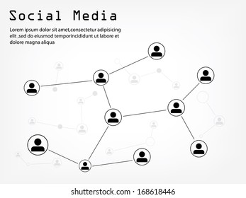 Social Media Network Illustration, Vector