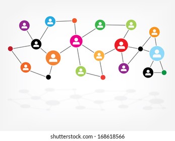 Social Media Network Illustration, Vector, Icon 