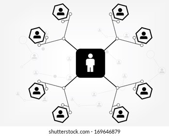 Social Media Network Illustration Vector and icon