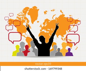 Social Media and network illustration. Vector