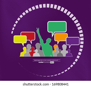 Medios sociales e ilustración de la red. vector