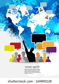 Medios sociales e ilustración de la red. Vector 