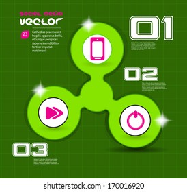 Medios sociales e ilustración de la red. Vector 