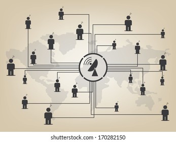 Social media Network Illustration, Vector, Icon 