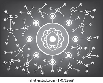 Social Media Network Illustration, Vector,office,background