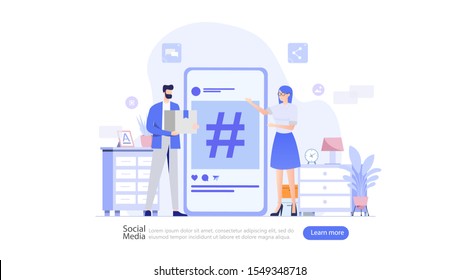 Social Media Network and Influencer Vector Illustration Concept , Suitable for web landing page, ui, mobile app, editorial design, flyer, banner, and other related occasion