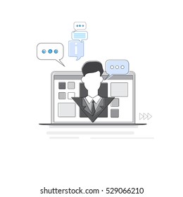 Social Media Network Internet Connection Communication Web Banner Vector Illustration