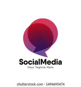 Social media network Logo - vector logo template concept illustration. Message communication creative abstract sign. Speech bubble icon. Chat talking symbol. Graphic design element.