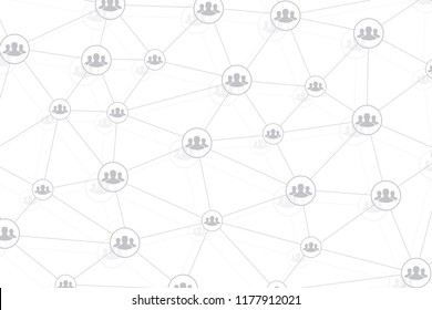 Social media network and marketing concept on World Map background. Global business concept and internet technology, Analytical networks. Vector illustration.