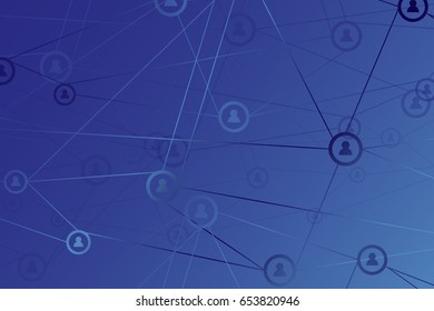 Social Media Network Technology Background. Concept Design. Vector