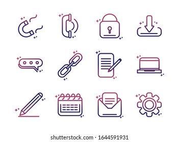 social media network technology multimedia gradient style icon vector illustration