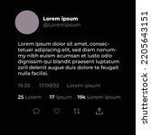 Social media network. Ui Ux web. Twitter Tweet and Reply Vector Template Mock Up. Mobile app. Twitter for Iphone and Android. Notification Boxes Template for Smartphone. Message Whatsapp Interface.
