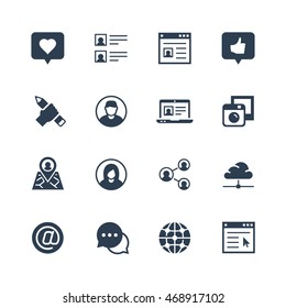Social Media And Network Vector Icon Set