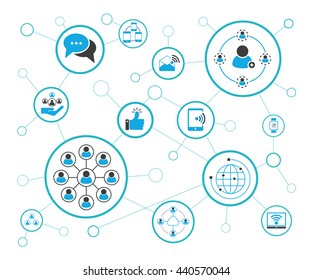 social media and network, vector illustration