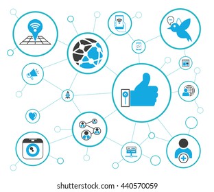 social media and network, vector illustration