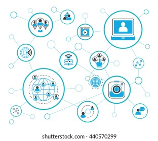 social media and network, vector illustration