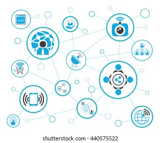 social media and network, vector illustration