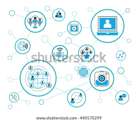 social media and network, vector illustration