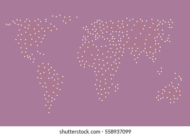Social media network. World map with nodes linked by lines.