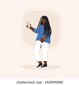 Social media networking app. Audio chat. Talking with friends with voice and phone. Online conference with different people. Vector illustrator.