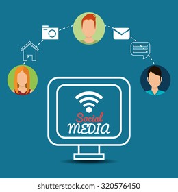 Social media and networking design, vector illustration.