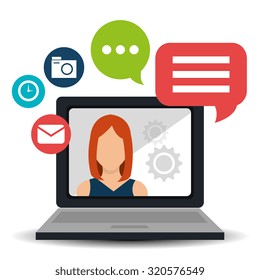 Social media and networking design, vector illustration.