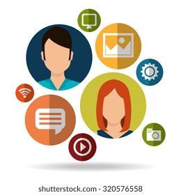Social media and networking design, vector illustration.