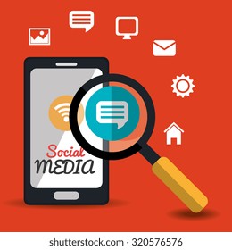 Social media and networking design, vector illustration.