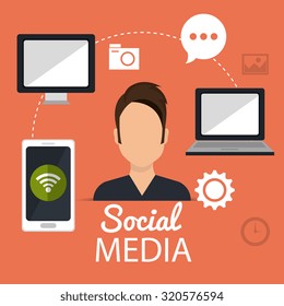 Social media and networking design, vector illustration.
