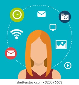 Social media and networking design, vector illustration.