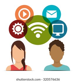 Social media and networking design, vector illustration.