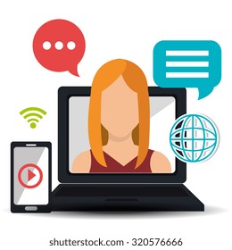 Social media and networking design, vector illustration.