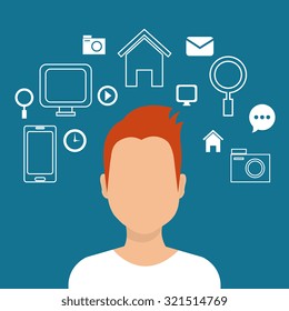 Social media and networking design, vector illustration.