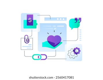 Social media and networking - flat design style illustration