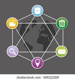 Social media networking icon vector illustration graphic design