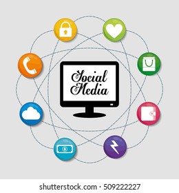 Social media networking icon vector illustration graphic design